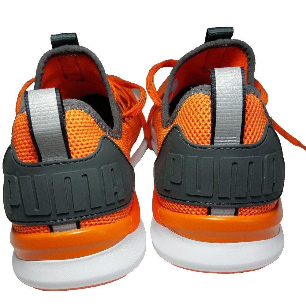 New Puma Ignite W Sz 7 Tangerine Orange W/Gray Evoknit Sneaker Shoe Osram Design View 2